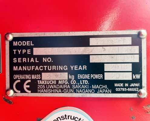 Takeuchi TB153FR Minibagger gebraucht BJ 2018_02